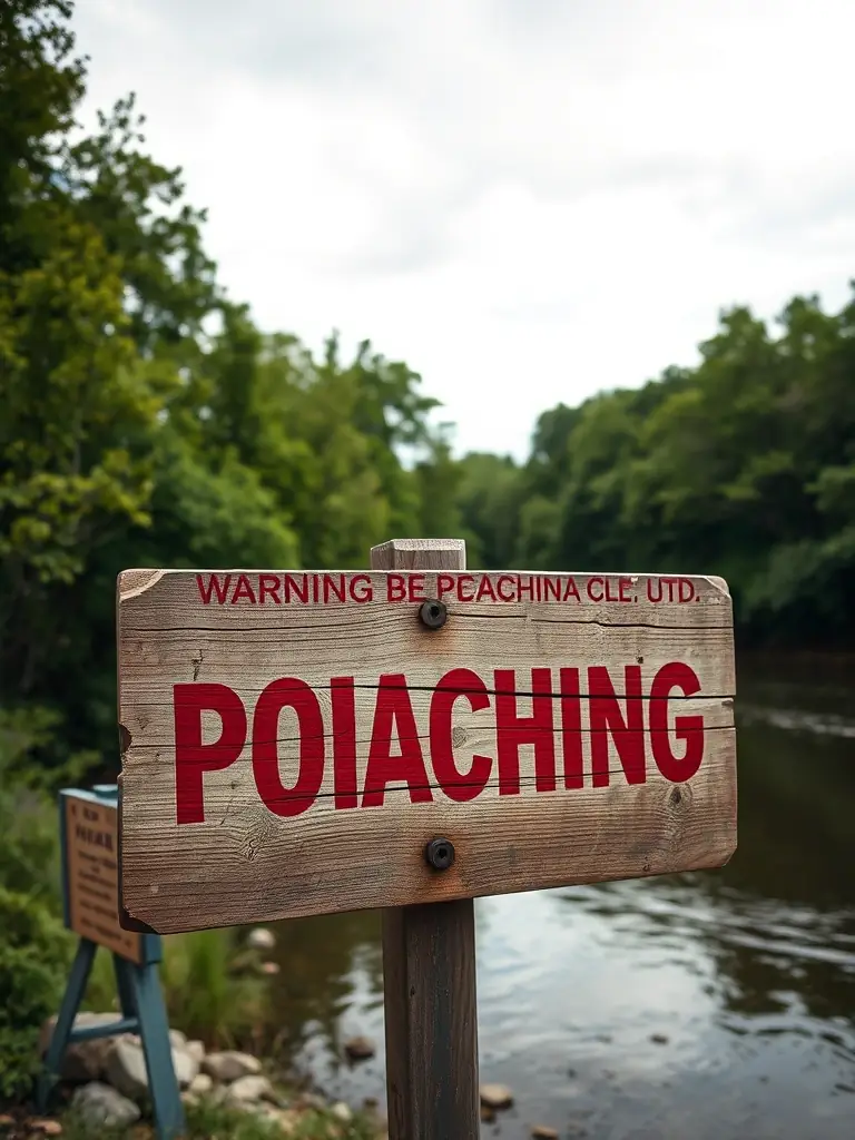 A photo of signage installed by SOCIETE DE PECHE DU PLAN D'EAU COMMUNAL to educate the public about fishing regulations and conservation efforts.