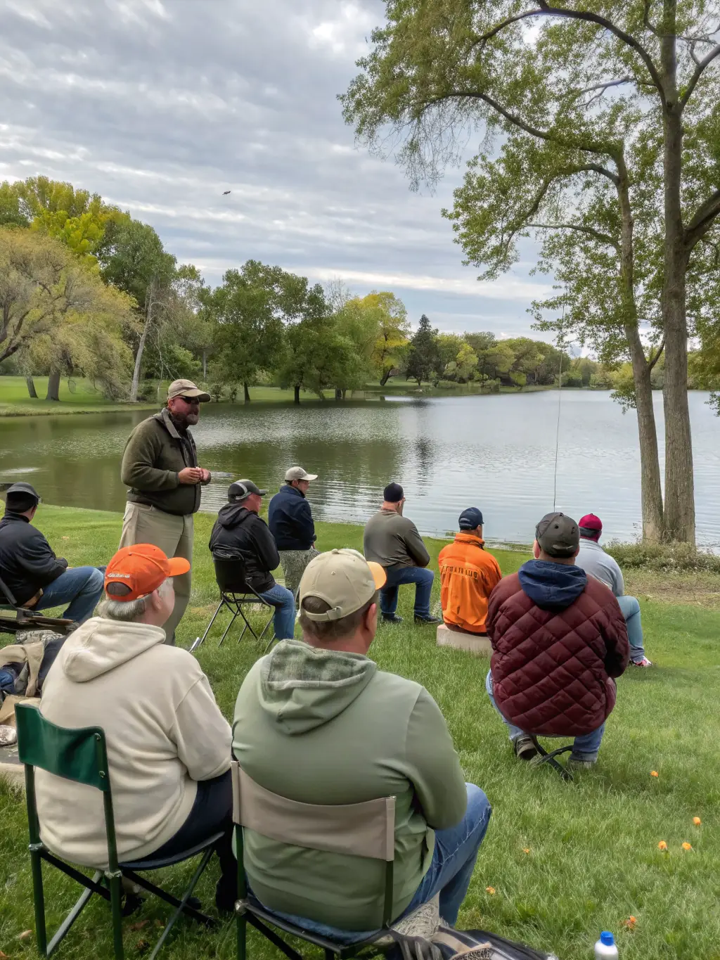 A photo showing participants learning about responsible fishing techniques during a workshop organized by the association.