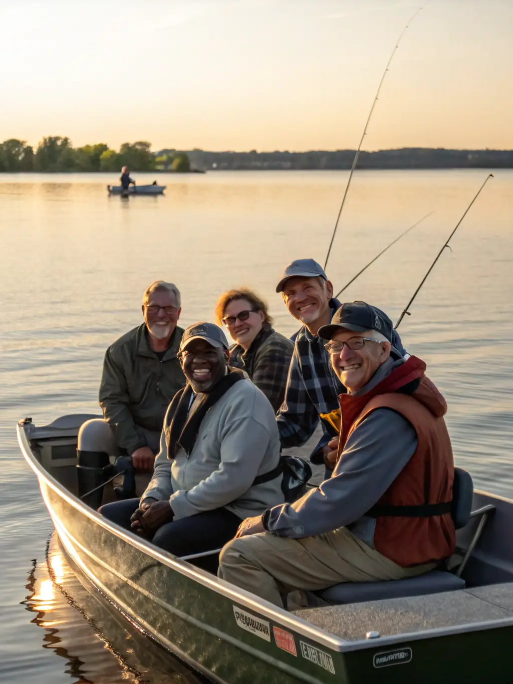 A photo of participants at a fishing event organized by SOCIETE DE PECHE DU PLAN D'EAU COMMUNAL, showcasing community engagement.